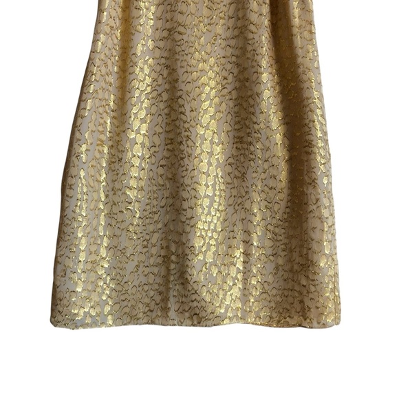 Lilly Pulitzer Betty Packin Heat Silk Chiffon Gold Silk Sleeveless Dress Small - Picture 7 of 15